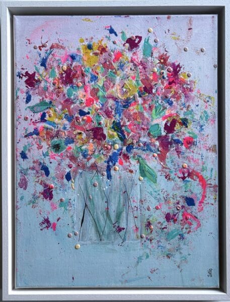 Floral Melody II 43 cm - Drippy and Gritty Floral In Abstract