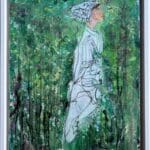 Original Contemporary Painting Modern Irish Art for Eclectic Home – French Lessons in Green 43cm