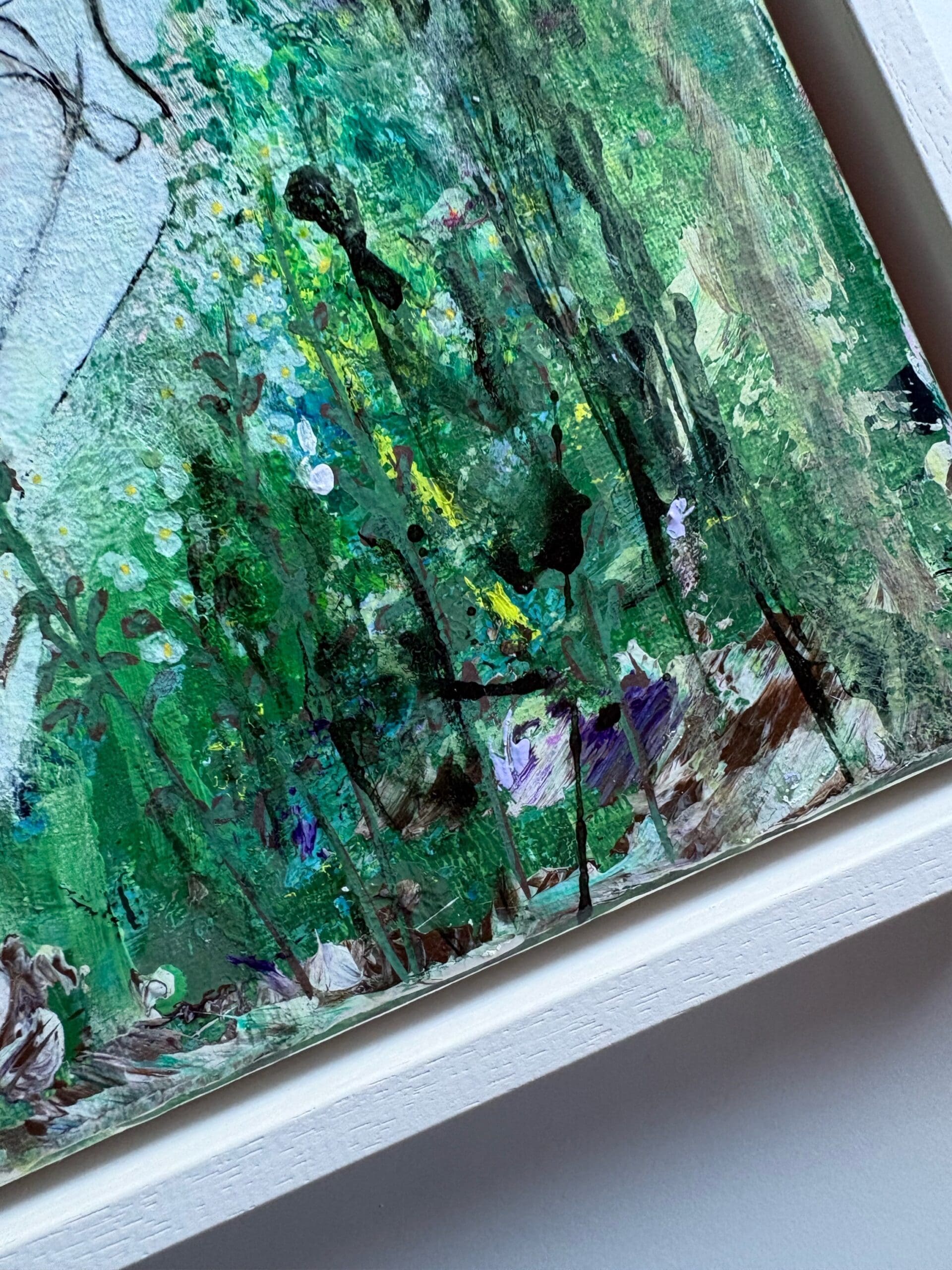 Original Contemporary Painting Modern Irish Art for Eclectic Home – French Lessons in Green 43cm - Image 3