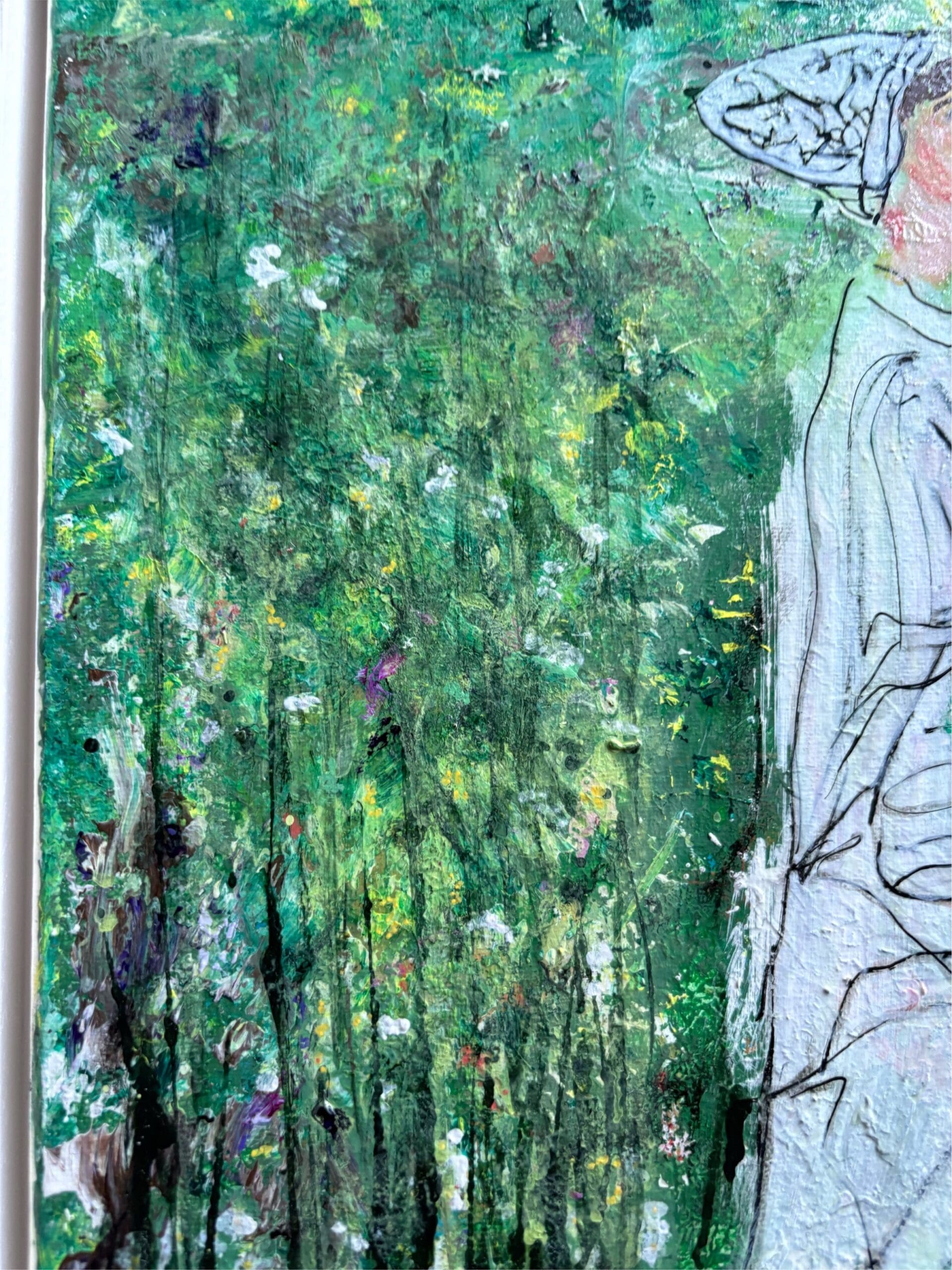 Original Contemporary Painting Modern Irish Art for Eclectic Home – French Lessons in Green 43cm - Image 5