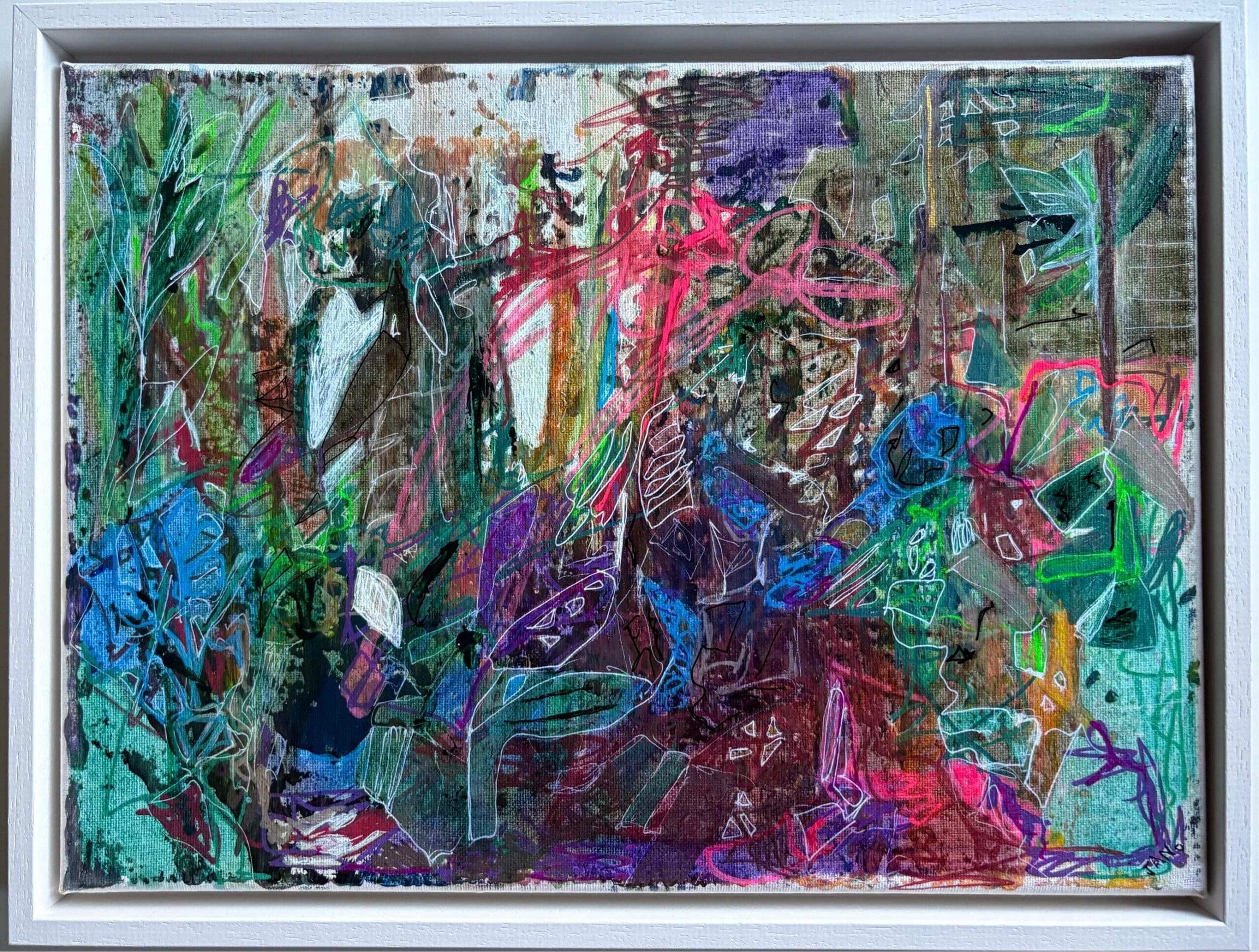 Pine Forest Dublin 43cm Framed - - Contemporary Landscape Art Irish Terrain Abstract Art