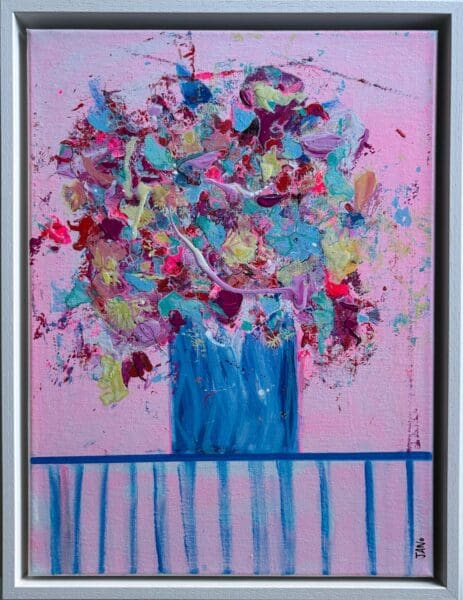 Country Cottage Dreaming 43 cm - Drippy and Gritty Floral In Abstract