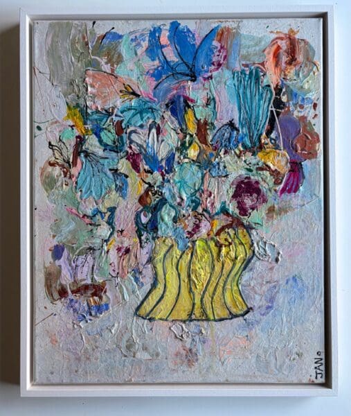 Kitch Bouquet (53cm) Framed - Pretty and Gritty Floral In Abstract