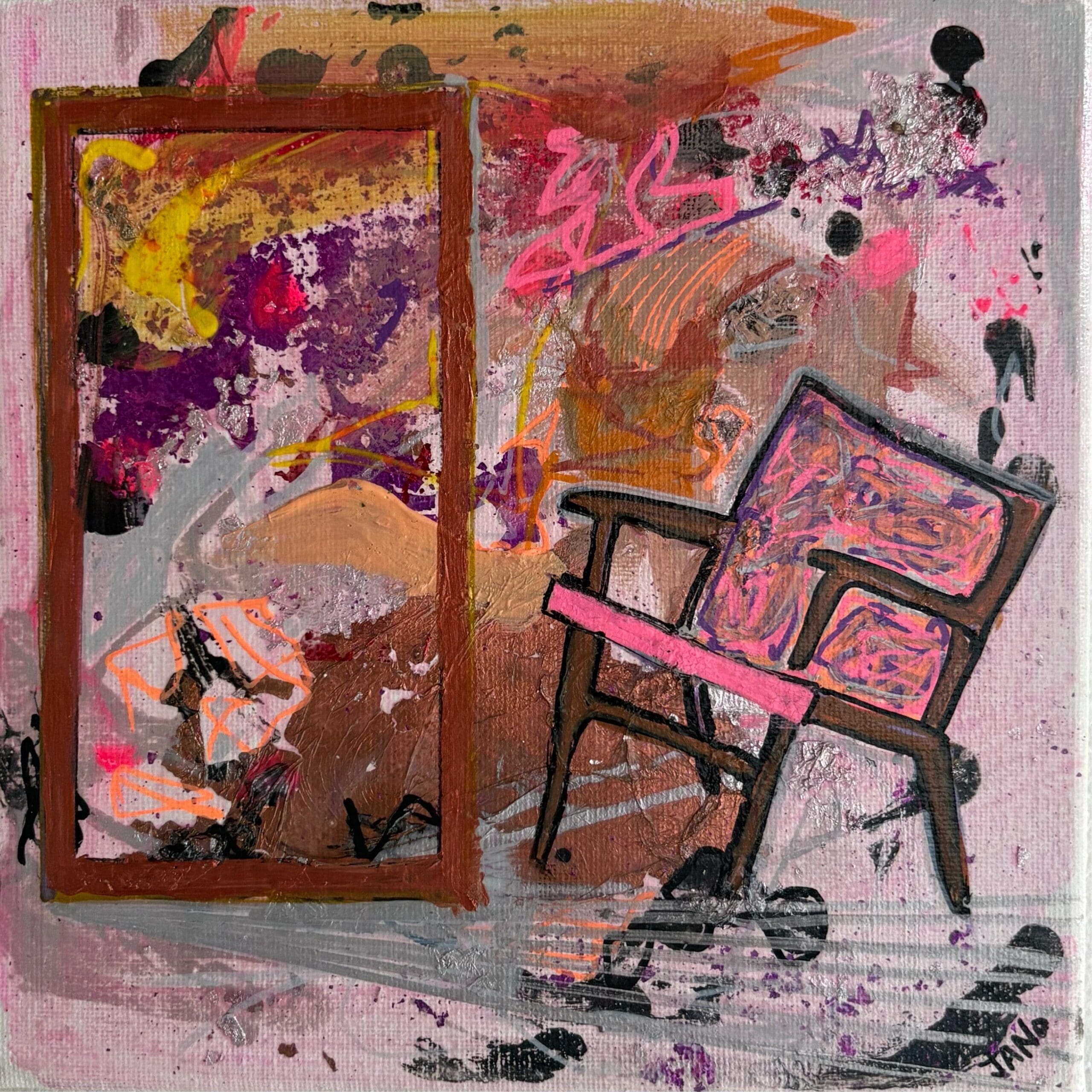 Contemporary Interiors Art, Vibrant Abstract Art, Irish Art, "Private View" (20cm)