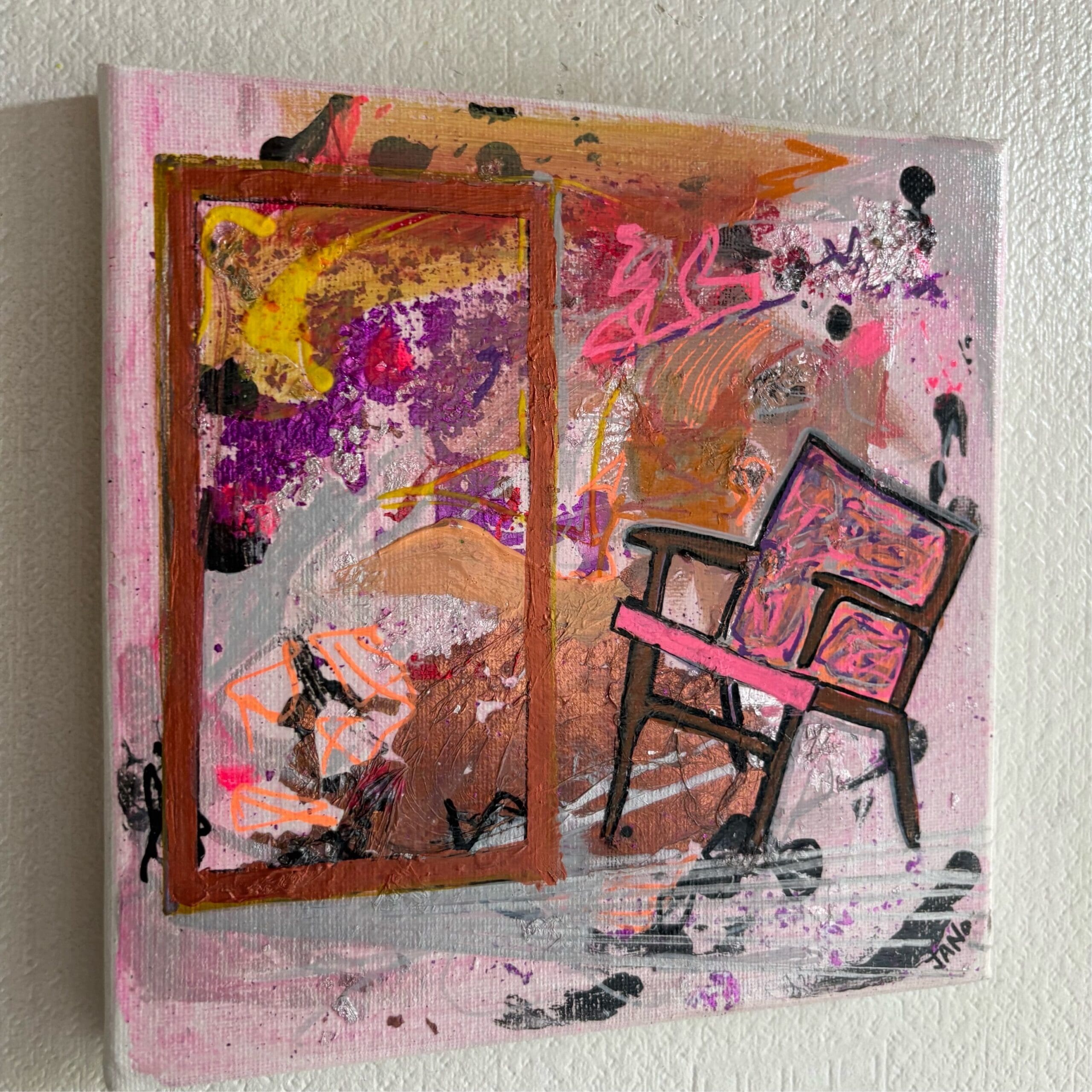 Contemporary Interiors Art, Vibrant Abstract Art, Irish Art, "Private View" (20cm) - Image 3