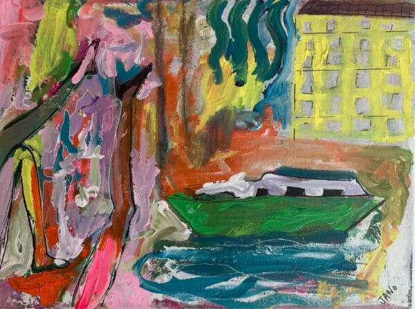 Holiday on The Water (40 cm) Contemporary Boat or Canal Boat Aesthetic