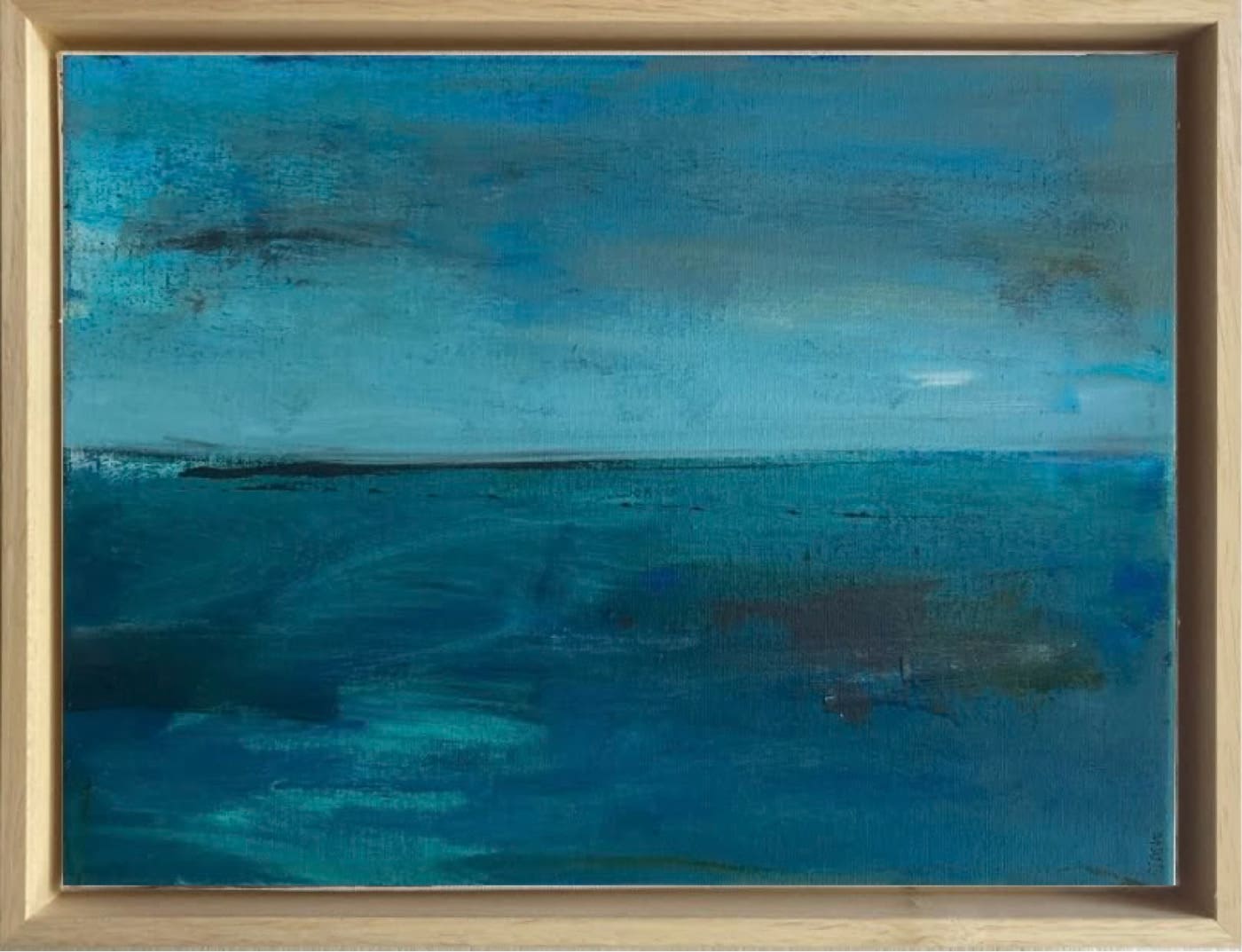 The Silent Blue (40cm) - Minimalist Seascape Cool Neutral Abstract Art - Image 7
