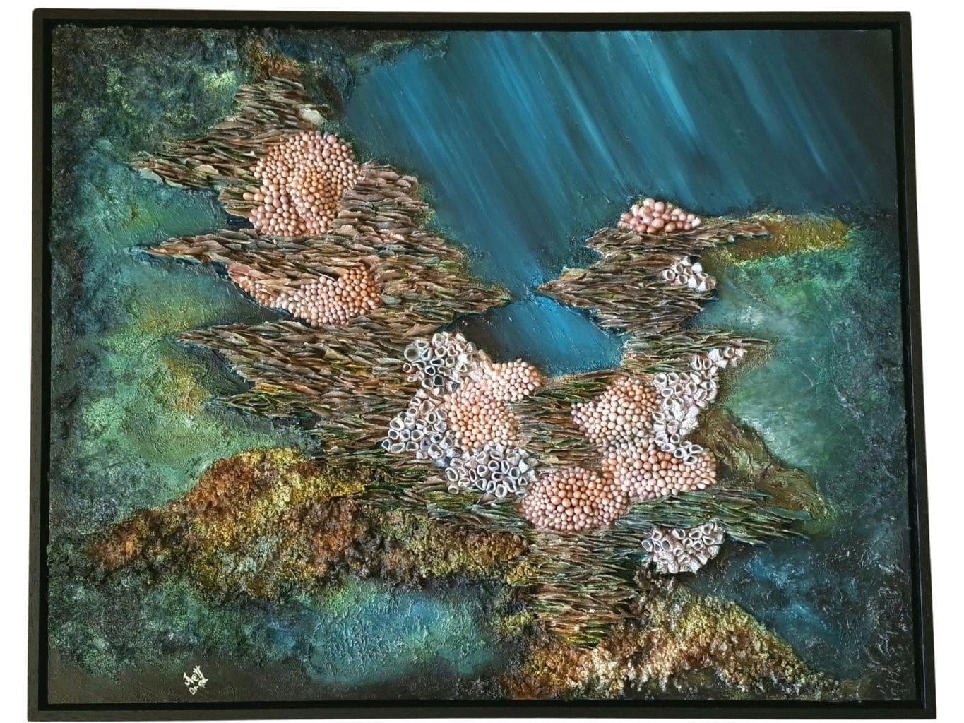 Reefsong - Framed sculptural mixed media